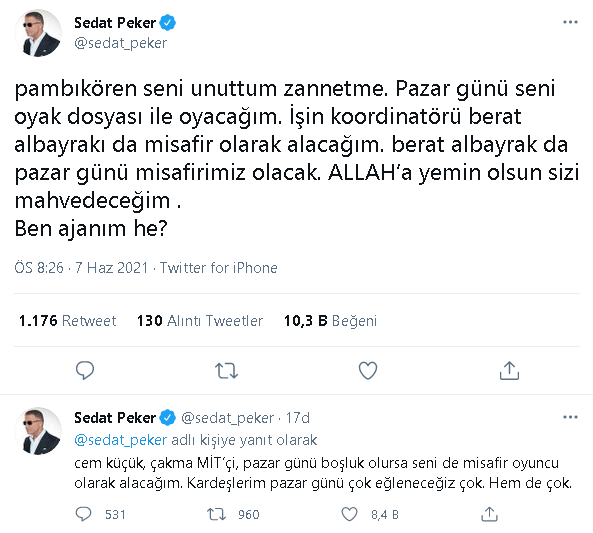 Sedat Peker'den Demirören paylaşımı: 'Çok eğleneceğiz' - Resim : 1