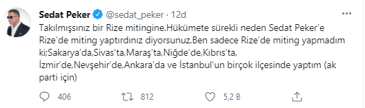 Sedat Peker miting yaptığı şehirleri açıkladı - Resim : 1