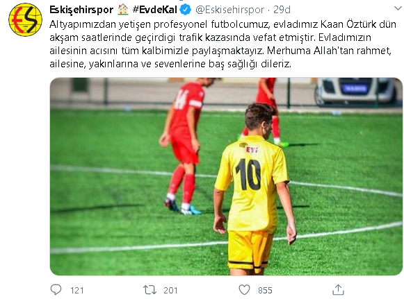 Eskişehirspor’un 20 yaşındaki futbolcusu  hayatını kaybetti - Resim : 1