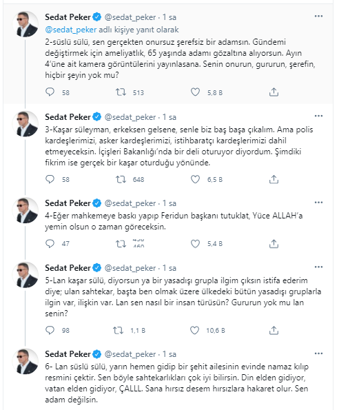 Sedat Peker ateş püskürdü: Soylu'ya çok ağır sözler! - Resim : 1