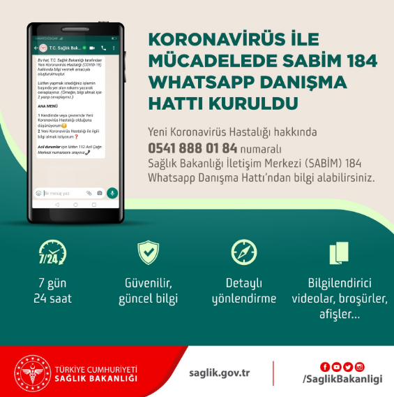 Sağlık Bakanlığı'ndan koronavirüs için 'WhatsApp Danışma Hattı' - Resim : 1