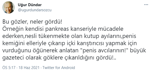 Uğur D&uuml;ndar'dan dikkat &ccedil;eken a&ccedil;ıklama: 'Bu g&ouml;zler, neler g&ouml;rd&uuml;' - Resim : 1