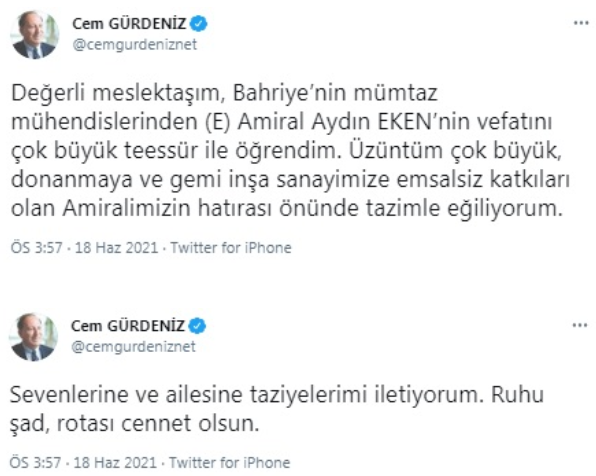 YAŞ kararıyla emekli edilmişti: Tuğamiral Aydın Eken yaşamına son verdi - Resim : 1