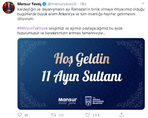 Mansur Yavaş'tan Ramazan paylaşımı - Resim : 1