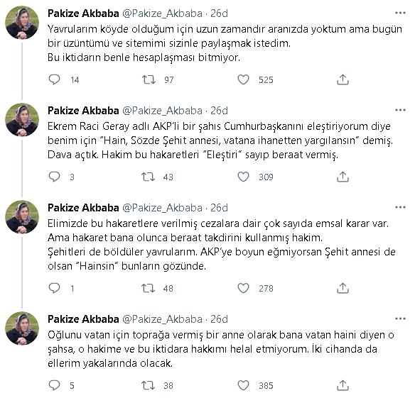 Şehit annesi Pakize Akbaba'ya 'Sözde Şehit annesi, vatana ihanetten yargılansın' demek 'eleştiri' sayıldı - Resim : 1