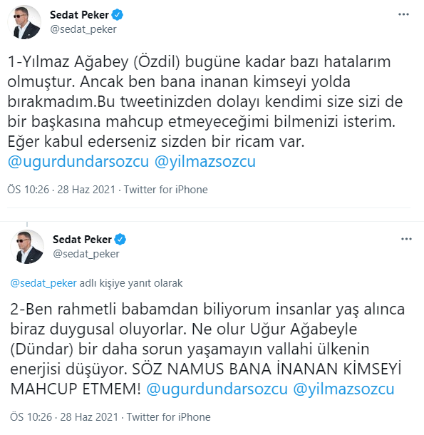 Sedat Peker'den 'barış' çağrısı - Resim : 1