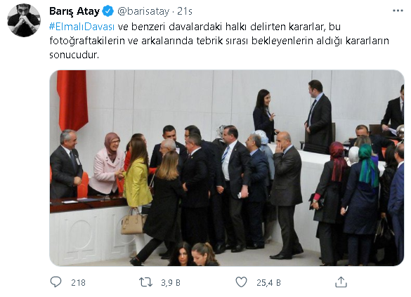 "Elmalı Davası kararı bu tebrik sırasının sonucu" - Resim : 1