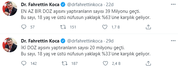 Bakan Koca'dan birinci ve ikinci doz aşı açıklaması - Resim : 1