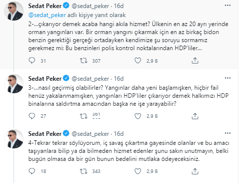 Sedat Peker'den flaş paylaşım: Vatansever görünümlü provokatörlerin oyununa asla gelmeyin! - Resim : 2