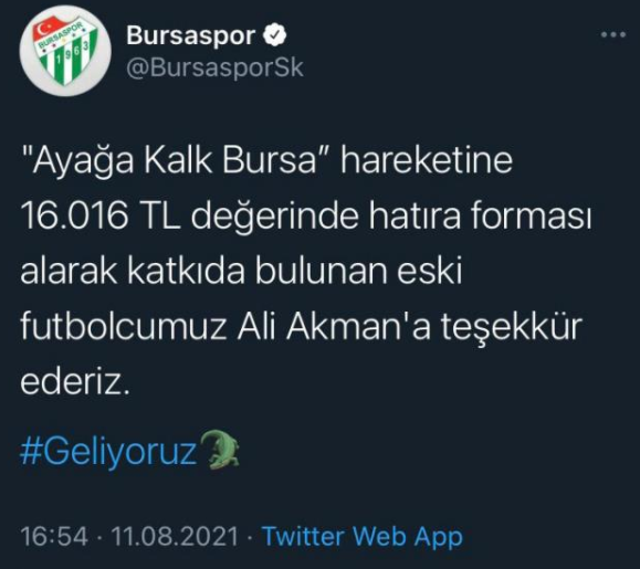 Bursaspor taraftarından Ali Akman öfkesi... Kulübün paylaşımını sildirdiler - Resim : 1