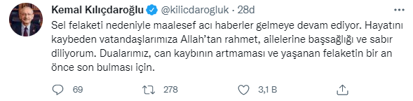 Kılıçdaroğlu'ndan afetzedelere geçmiş olsun mesajı - Resim : 1