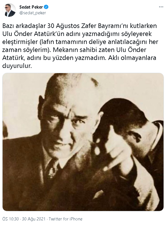Sedat Peker'den 'Atatürk' açıklaması - Resim : 1