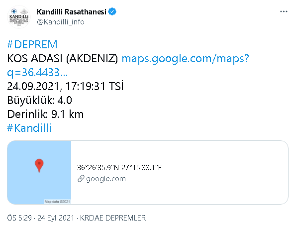 Dat&ccedil;a'da korkutan deprem&nbsp; - Resim : 1