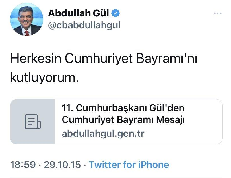 Abdullah Gül'ün Cumhuriyet Bayramı mesajı dikkat çekti - Resim : 2