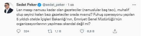 Sedat Peker'den bomba iddia: 'Fuhuş' operasyonu yapılan otelde yapılan organizasyonları açıkladı - Resim : 2