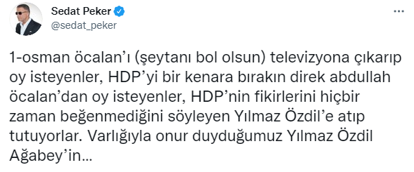 Sedat Peker, HDP'den AKP'ye geçen ismi örnek verdi: Şimdi evliya mı oldu? - Resim : 1