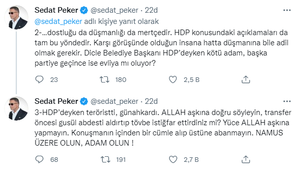 Sedat Peker, HDP'den AKP'ye geçen ismi örnek verdi: Şimdi evliya mı oldu? - Resim : 2