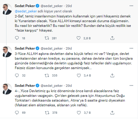 Sedat Peker'den 'yalanlarsan kasetini yayınlarım' dediği isme çok konuşulacak sözler - Resim : 2