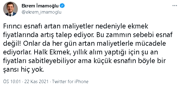 Ekrem İmamoğlu'ndan fırıncılara destek - Resim : 1