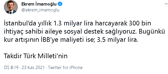 İmamoğlu, bugünkü kur artışının İBB’ye maliyetini açıkladı - Resim : 1