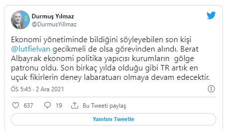 Eski Merkez Bankası Başkanı'ndan dikkat çeken paylaşım: Berat Albayrak gölge patron oldu! - Resim : 1