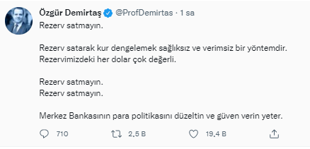 Prof. Dr. Özgür Demirtaş, Merkez Bankası'nın 'rezerv' satışına isyan etti! - Resim : 1