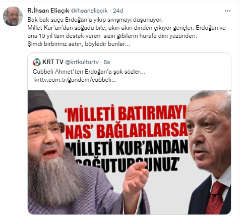 Ünlü ilahiyatçı Eliaçık'tan Cübbeli Ahmet'e sert sözler: Suçu Erdoğan'a yıkıp sıvışmayı düşünüyor! - Resim : 1