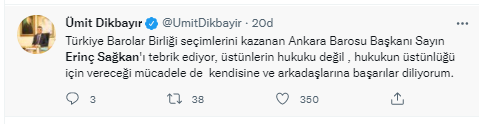 Metin Feyzioğlu kaybetti: Yeni başkan Erinç Sağkan'a sosyal medyada tebrik mesajları yağdı - Resim : 10