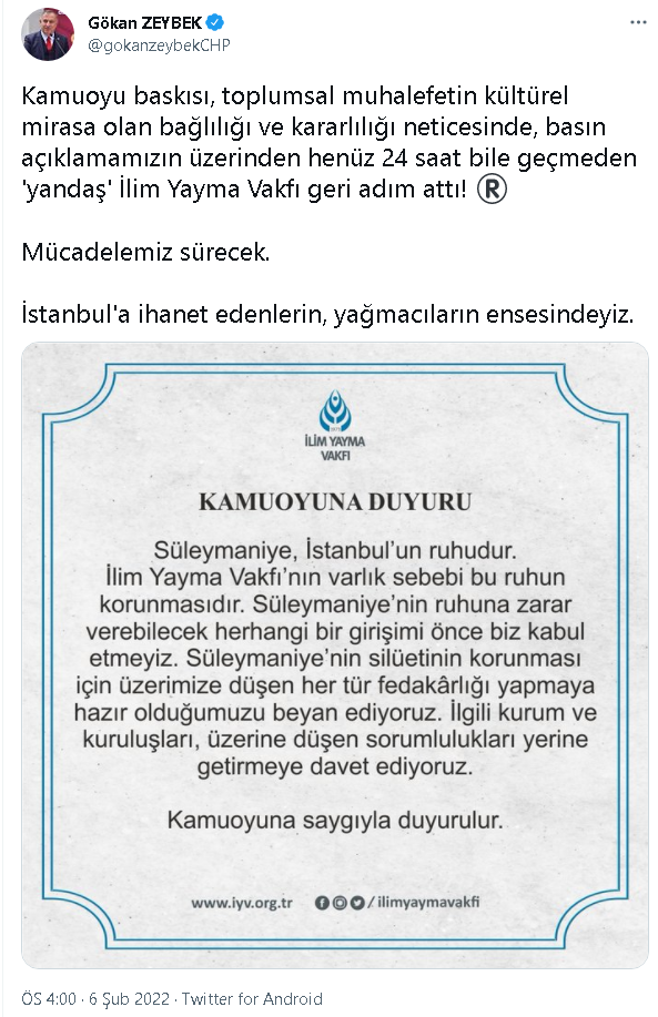 İlim Yayma Vakfı'ndan geri adım - Resim : 1