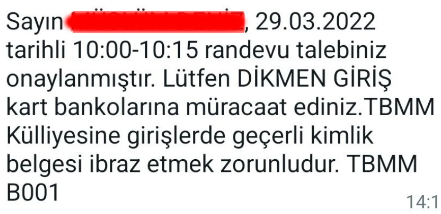 Yurttaşlara gönderilen SMS’te 'külliye' detayı  - Resim : 1