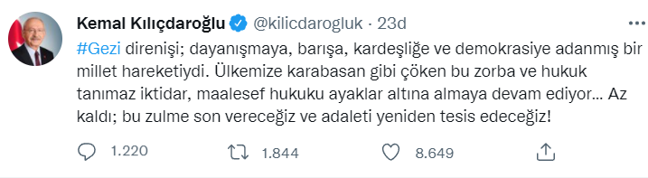 Kılıçdaroğlu'ndan Gezi Davası kararına tepki - Resim : 1