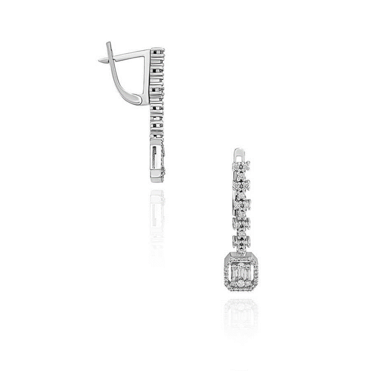 En Şık Pırlanta Baget Küpe Modelleri - Resim : 1