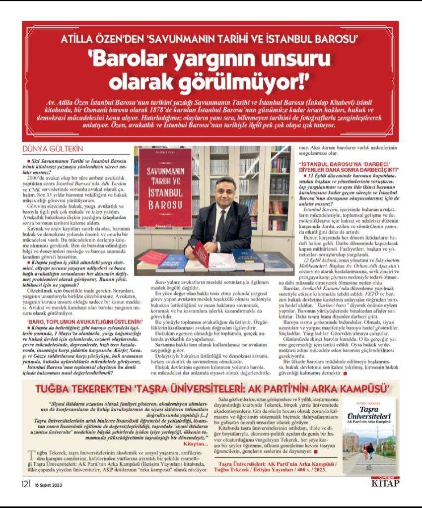 'Savunmanın Tarihi ve İstanbul Barosu' raflardaki yerini aldı - Resim : 1