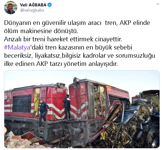 Tren kazasına CHP'den sert eleştiri - Resim : 1