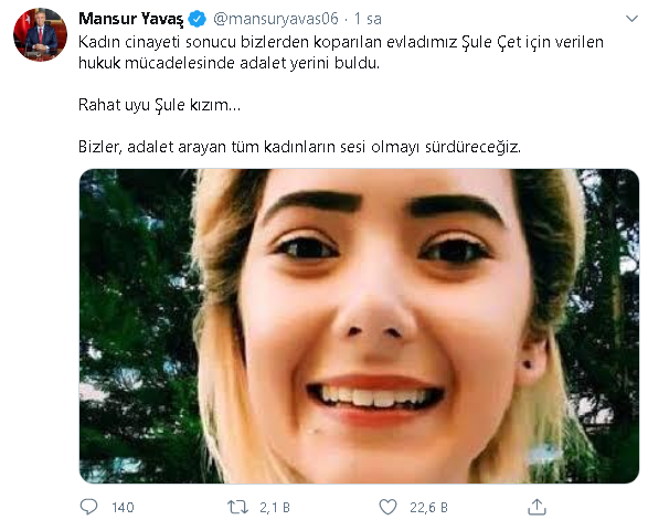 Mansur Yavaş'tan Şule Çet mesajı - Resim : 1