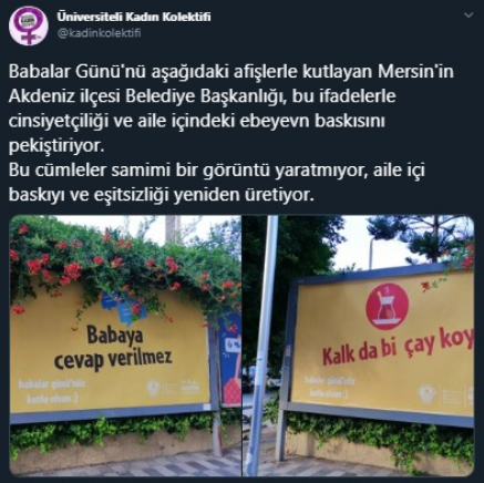 AKP'li belediyeden cinsiyetçi babalar günü afişi - Resim : 1