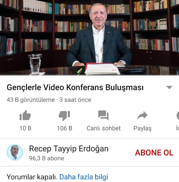 Erdoğan dislike rekoru kırdı - Resim : 1