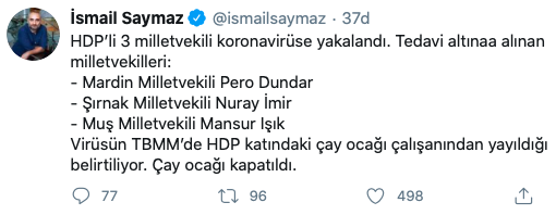 HDP'de koronavirüs testleri pozitif çıkan isimler belli oldu - Resim : 1