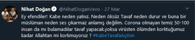 Nihat Doğan'ın Kabe duyarlılığına sosyal medyadan tepki yağdı - Resim : 1