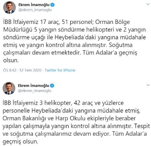 İmamoğlu'ndan Heybeliada'daki yangına dair açıklama - Resim : 1