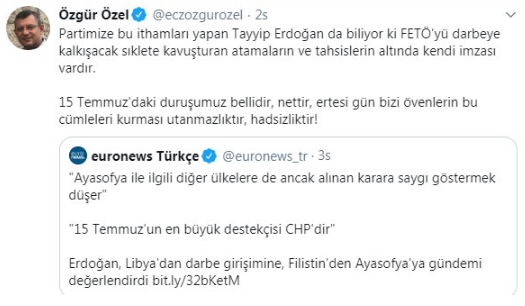 CHP'den Erdoğan'a çok sert 15 Temmuz yanıtı - Resim : 1