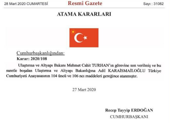 Ulaştırma Bakanı Mehmet Cahit Turhan görevden alındı - Resim : 1