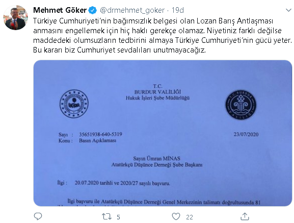 Lozan Antlaşması'nın anmasına valilik engeli - Resim : 1