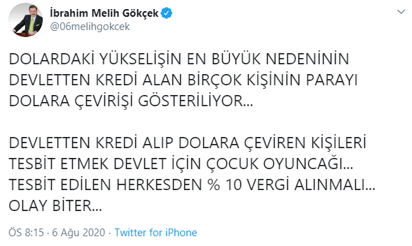 Gökçek dolardaki yükselişin nedenini buldu - Resim : 1