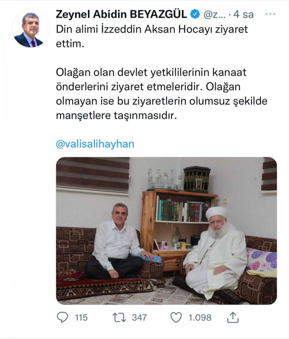 Vali Ayhan'dan sonra belediye başkanı da şeyhe koştu - Resim : 1