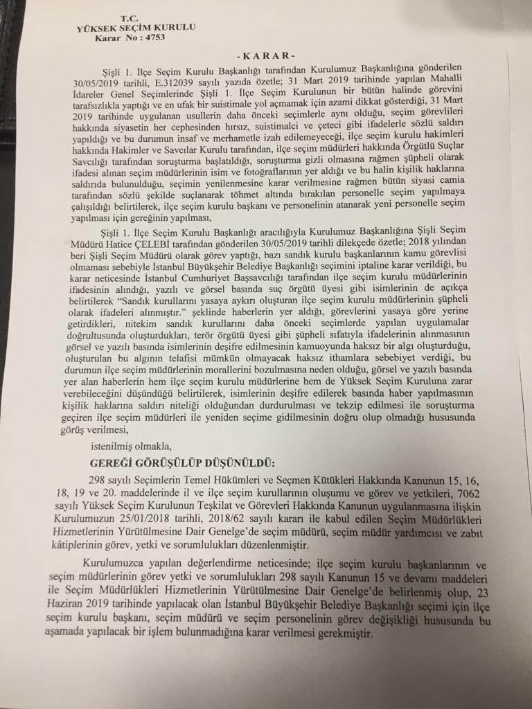 YSK'dan İstanbul seçimleri için skandal karar - Resim : 1