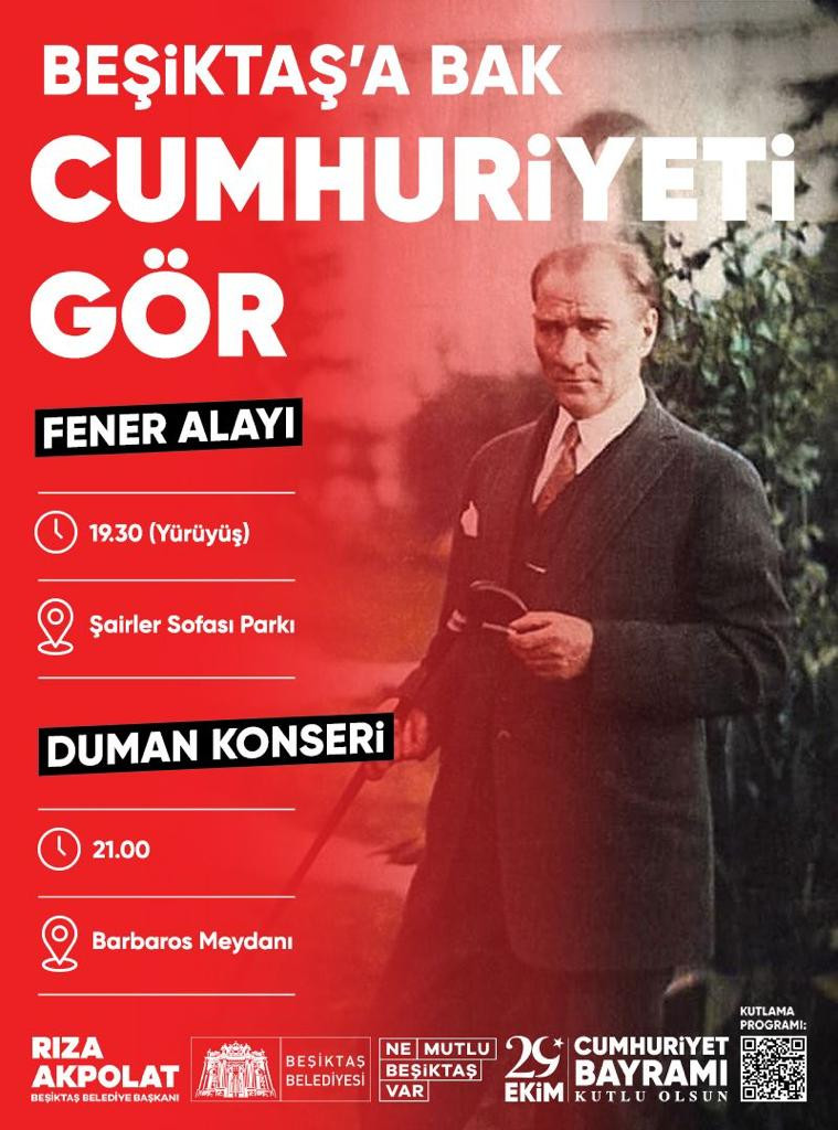 Beşiktaş'ta Cumhuriyet coşkusu: Fener alayı, Duman konseri... - Resim : 1