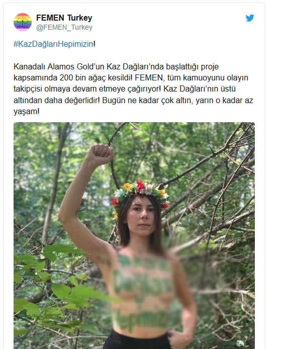 Femen’den Kaz Dağları protestosu - Resim : 1