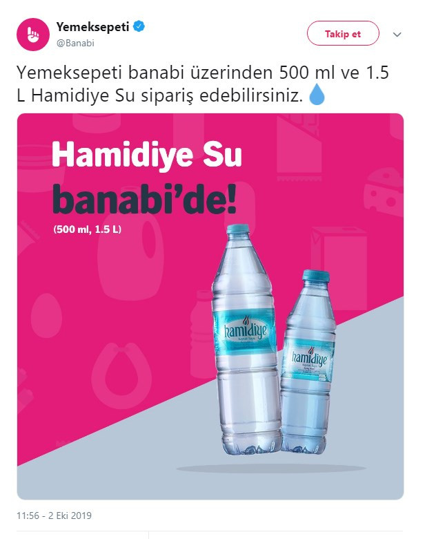 Kamu kurumlarından ambargo yiyen 'Hamidiye Su'ya Yemeksepeti sahip çıktı - Resim : 1