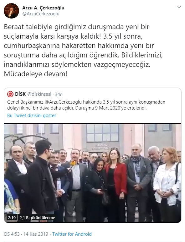 DİSK Genel Başkanı'na 'Erdoğan'a hakaret'ten soruşturma - Resim : 1